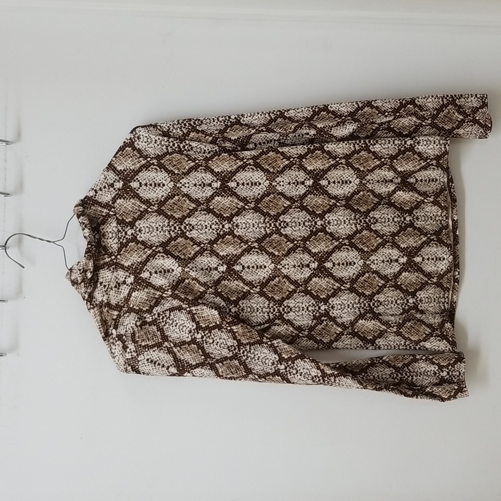 Women's Snakeskin Turtleneck Blouse